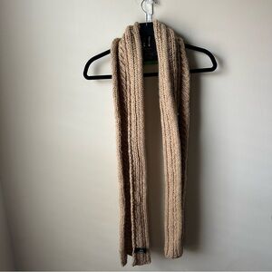 NWT New MIXIT Oblong Scarf Wear Multiple Ways Cozy Shaggy Fringe Tan One Size